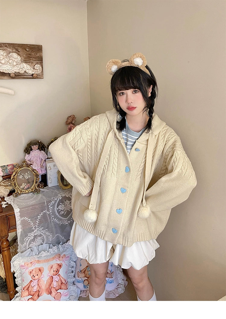 Kawaii Oversized Cardigan Sweater Coat Multicolor 22652:345630