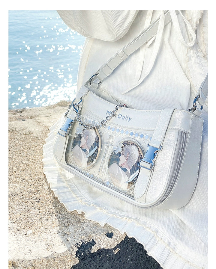 Y2K Style Ita Bag, Clear Window & Detachable Chain 43228:772297