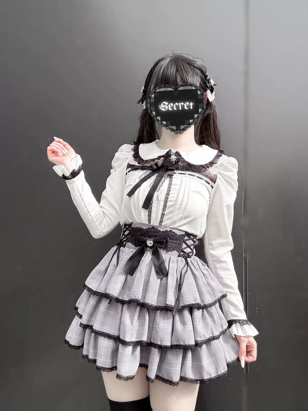 Jirai Kei Peter Pan Collar Blouse & Skirt Set 45007:834507