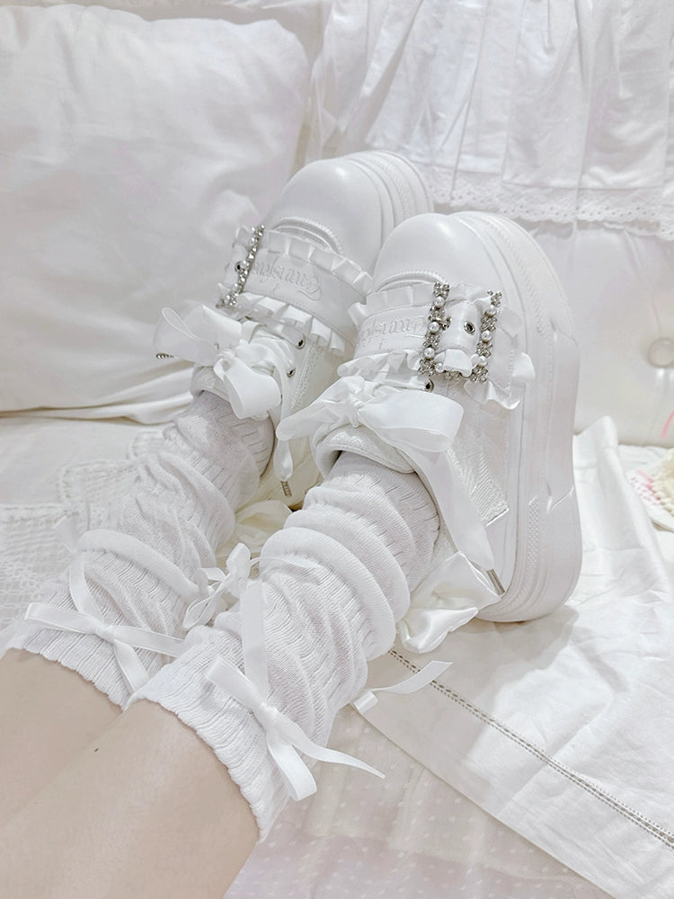 Ryousangata High Platform Shoes, Satin Bow 43688:783020