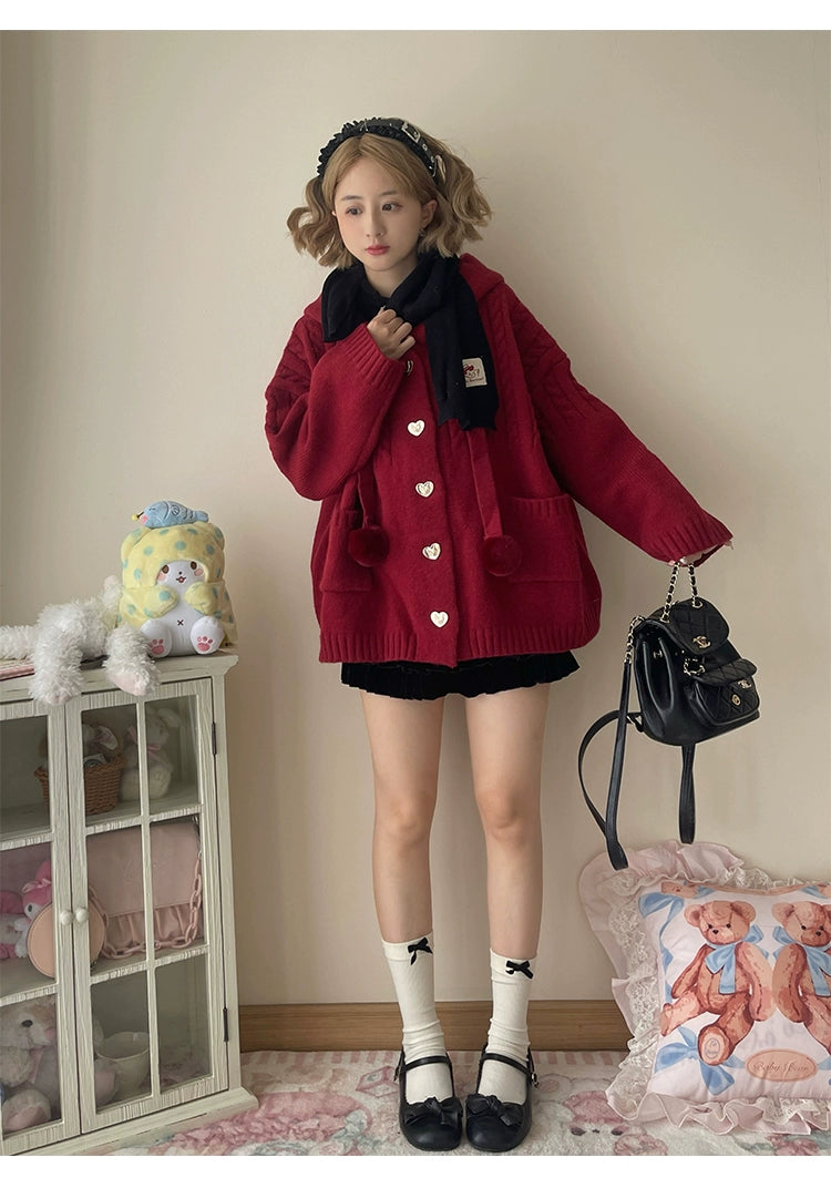 Kawaii Oversized Cardigan Sweater Coat Multicolor 22652:345756