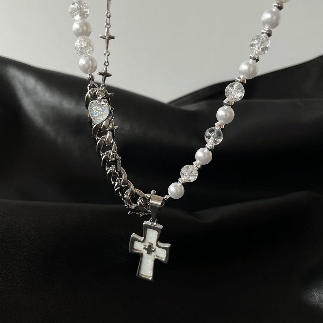 Y2K Necklace Gothic Punk Jewelry Cross Pendant Alloy Chain 42683:749494