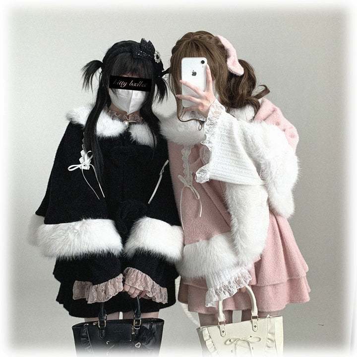 Sweet Bunny Ear Winter Cape, Polar Fleece Lining 44474:809699