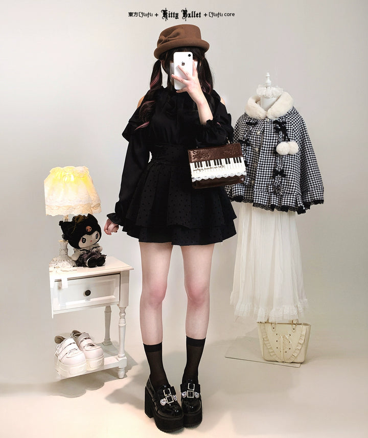 Seiso Kei Solid Open-shoulder Blouse, Loose Fit 44001:792112