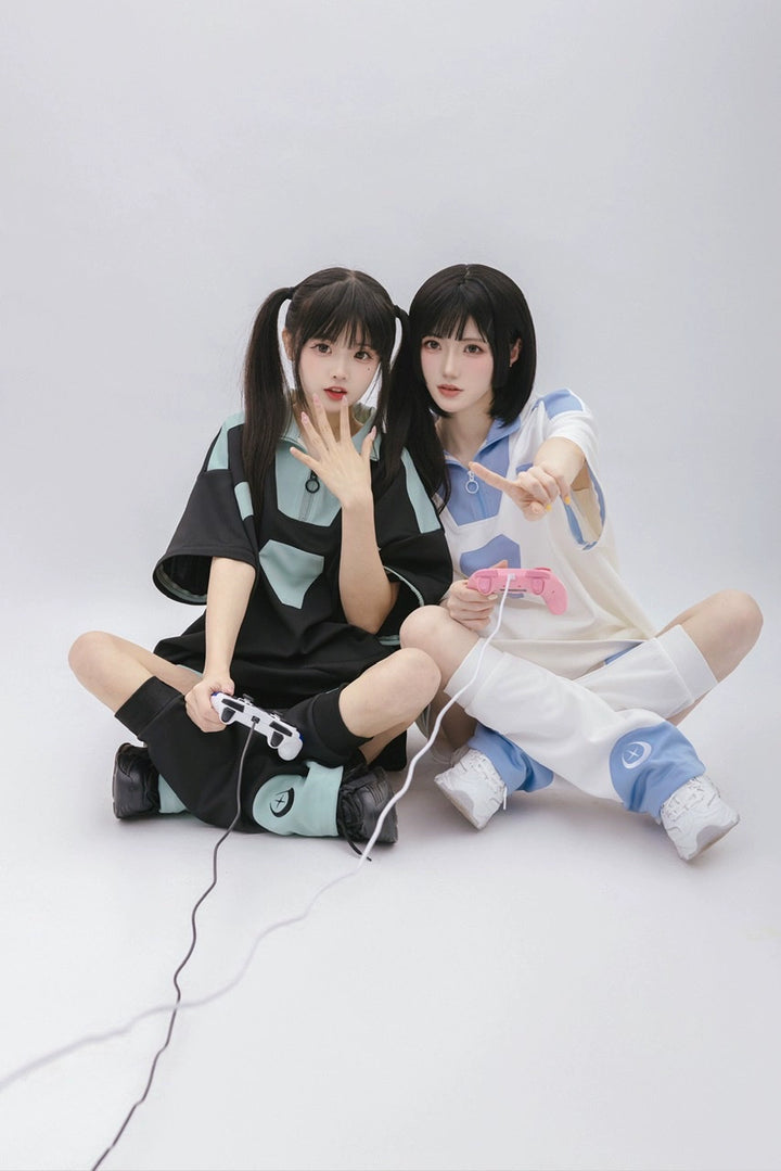 Tenshi Kaiwai Removable Sleeve Sweatshirt and Shorts Multicolor 29166:356878