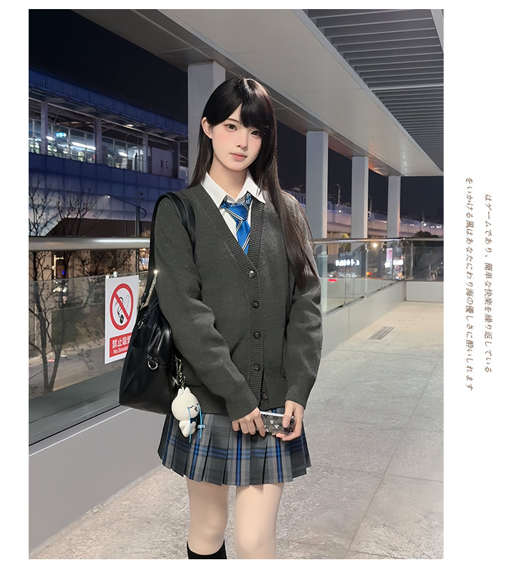 JK Uniform V-Neck Cardigan for Kansai-Collar Style Multicolor 42668:748749
