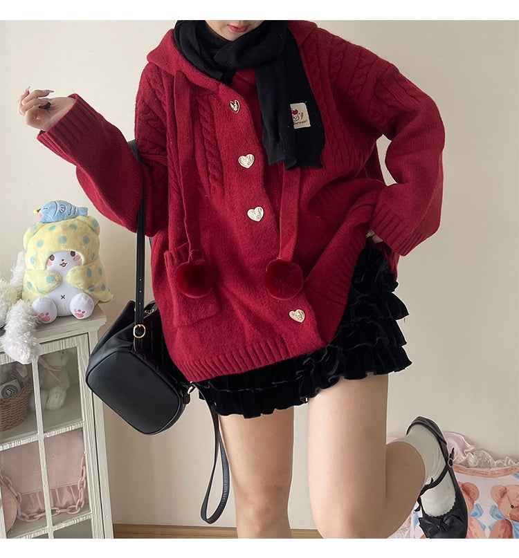 Kawaii Oversized Cardigan Sweater Coat Multicolor 22652:345522
