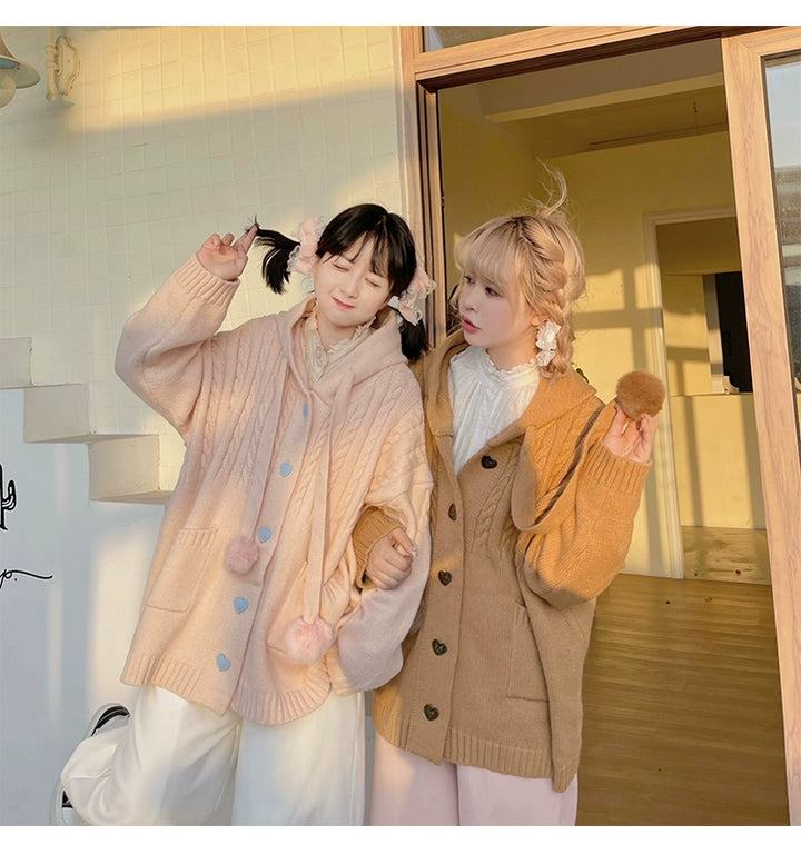 Kawaii Oversized Cardigan Sweater Coat Multicolor 22652:345684