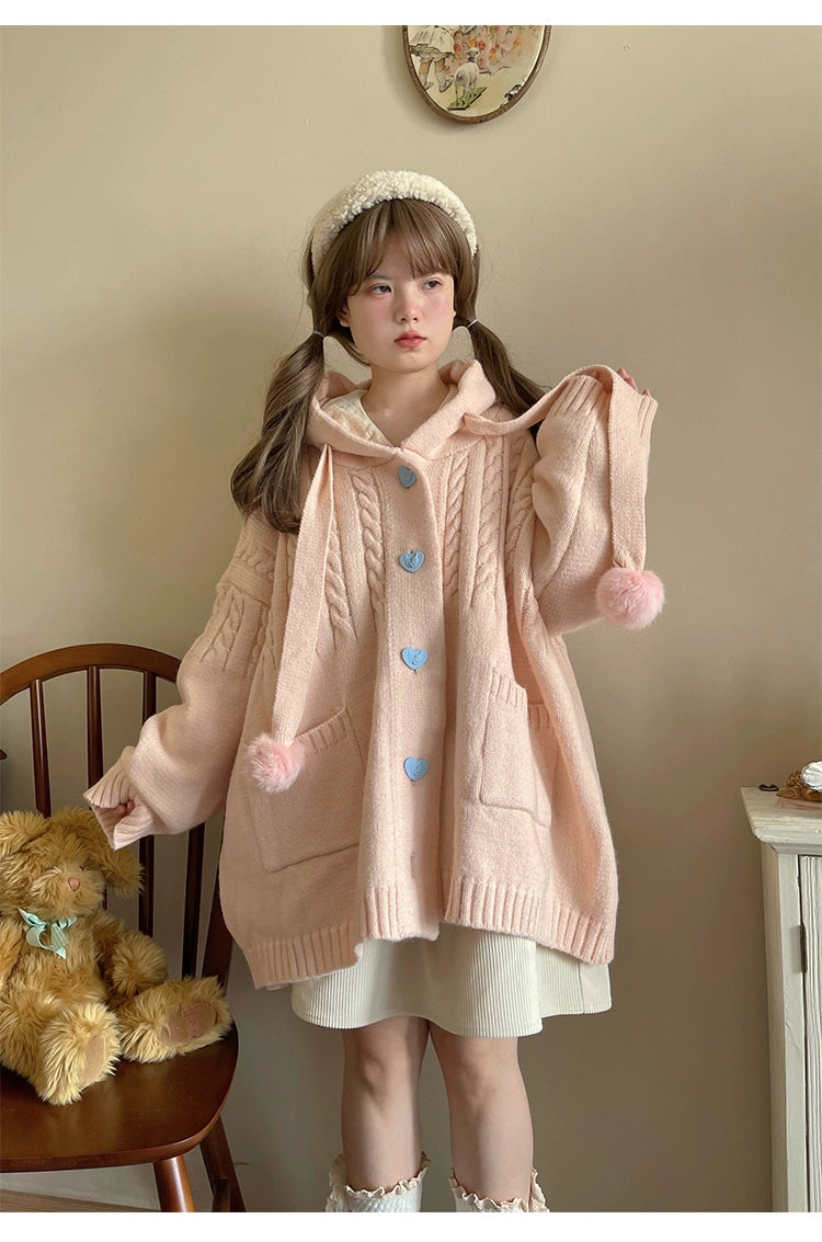Kawaii Oversized Cardigan Sweater Coat Multicolor 22652:345732