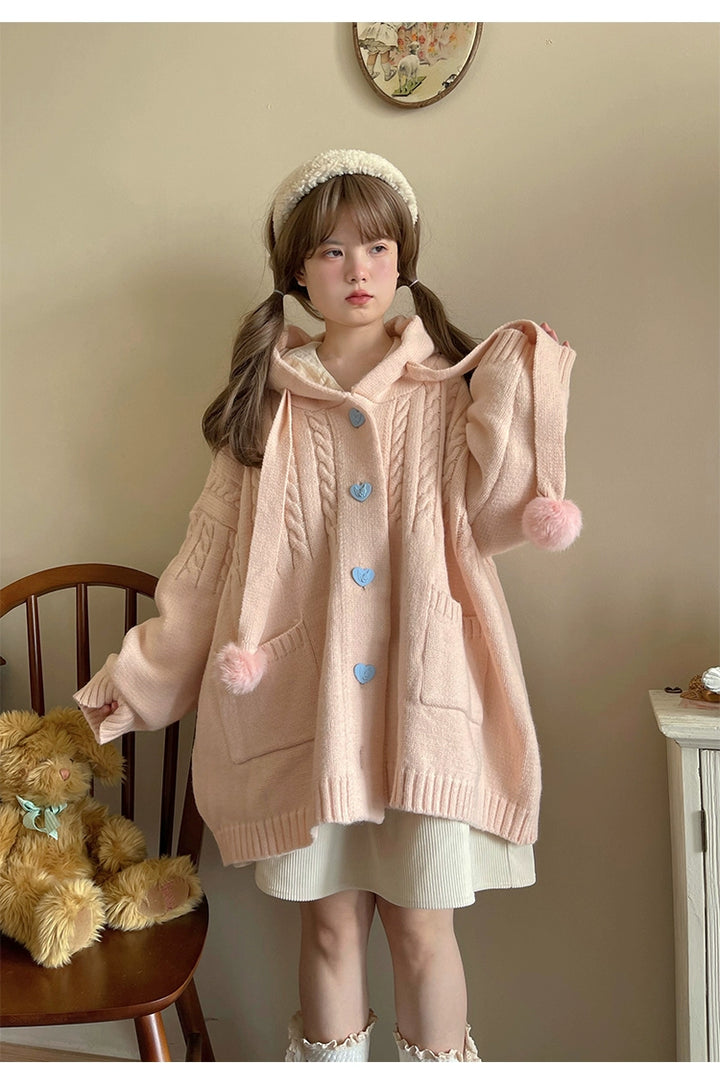 Kawaii Oversized Cardigan Sweater Coat Multicolor 22652:345732
