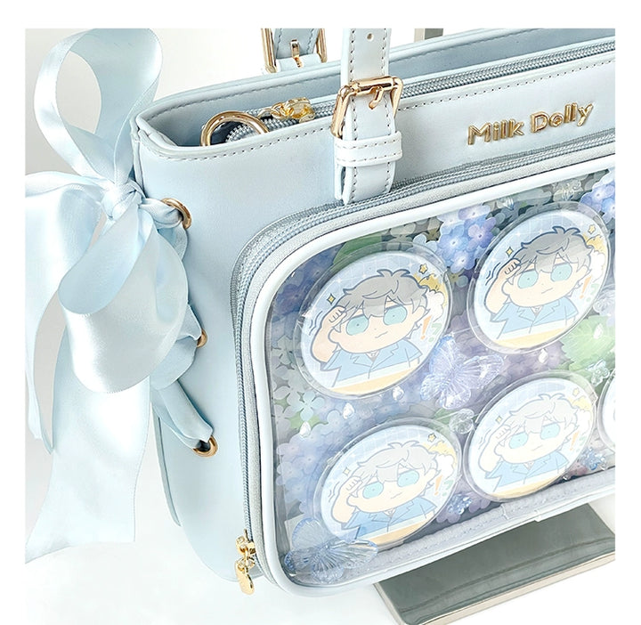 Large Capacity Ita Bag With Window Front & Detachable Ribbon Bow 43229:772356