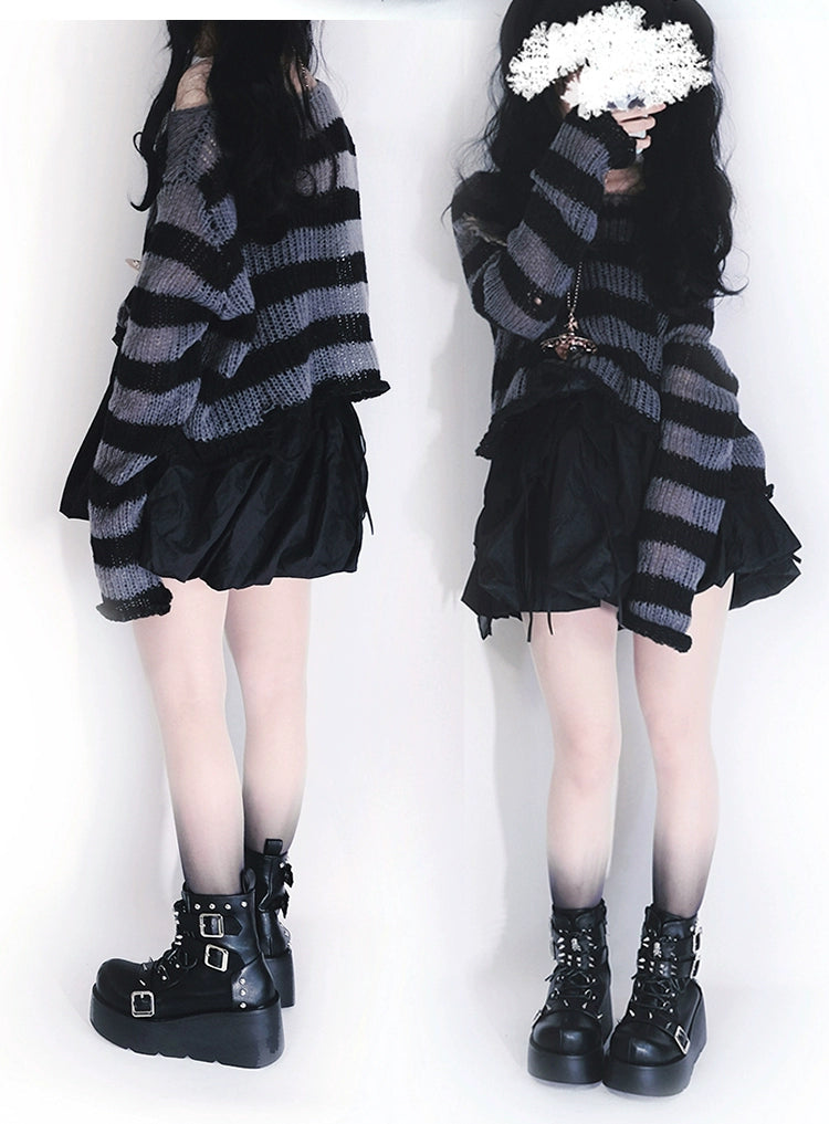 Punk Platform Shoes Gyaru Fashion Combat Boots 29704:368258