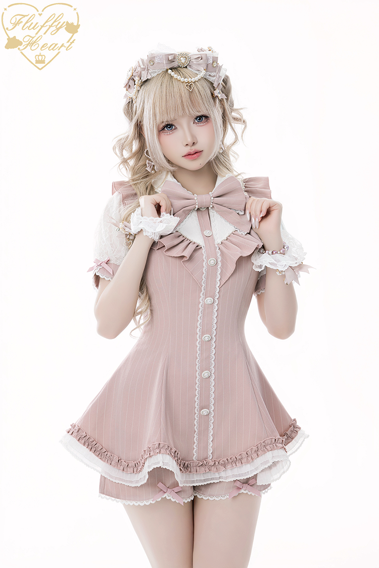 Lace-Sleeved Ryousangata Set Up, Large Bow Brooch 43448:776987