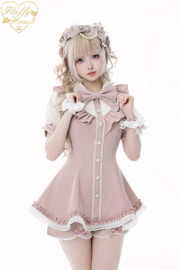Lace-Sleeved Ryousangata Set Up, Large Bow Brooch 43448:776987