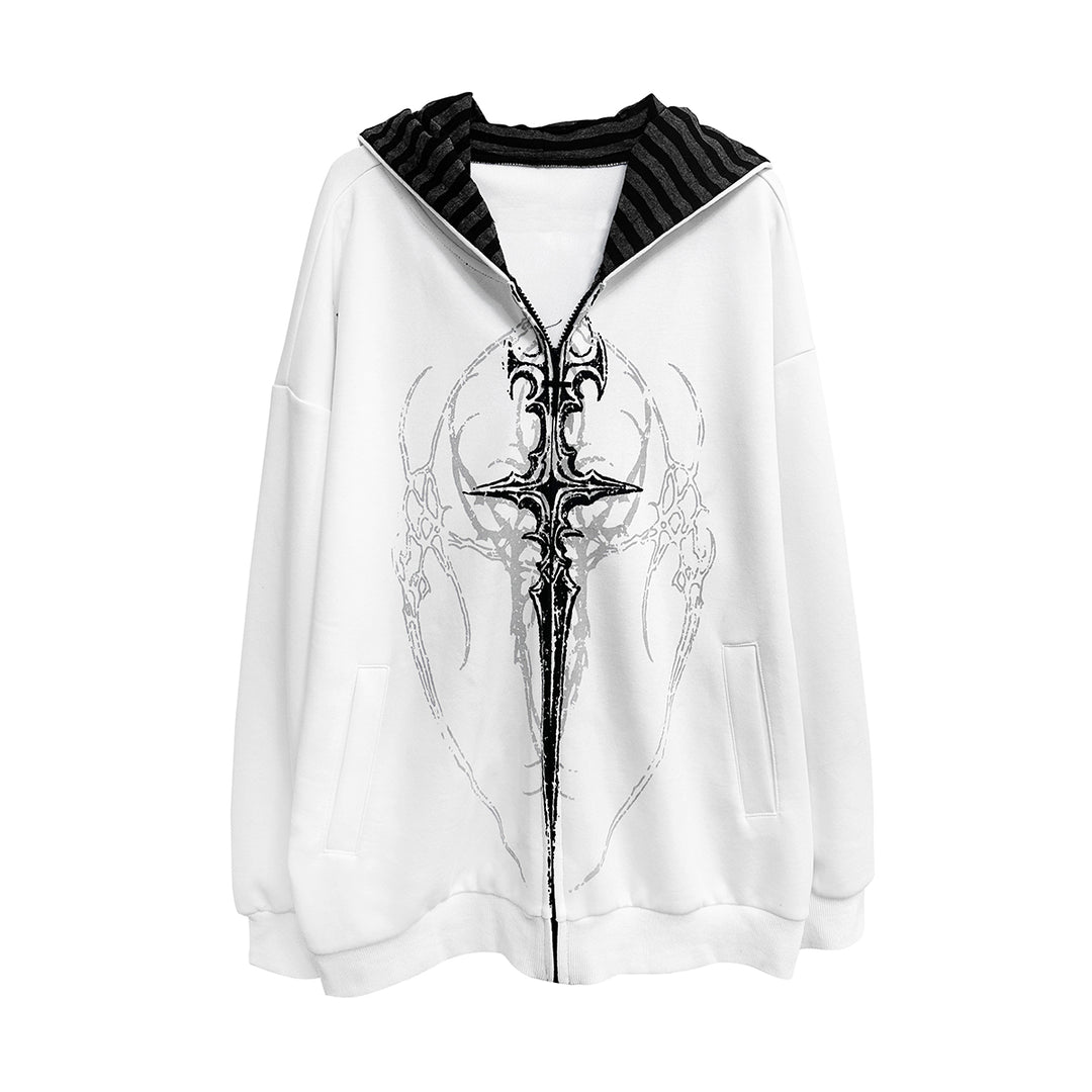 Cotton Jirai Kei Coat Gothic Punk Style with Oversized Design (L M XL) 42386:737966