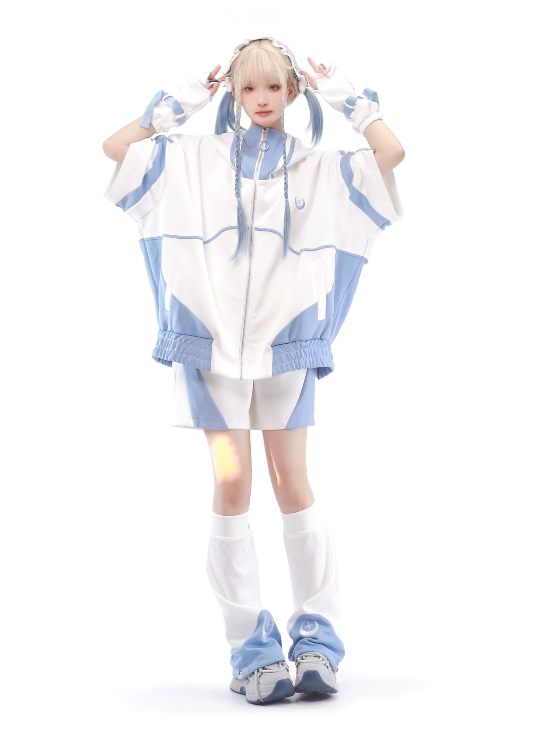 Multicolor Tenshi Kaiwai Jacket Set, Pockets, Zipper 29164:357078