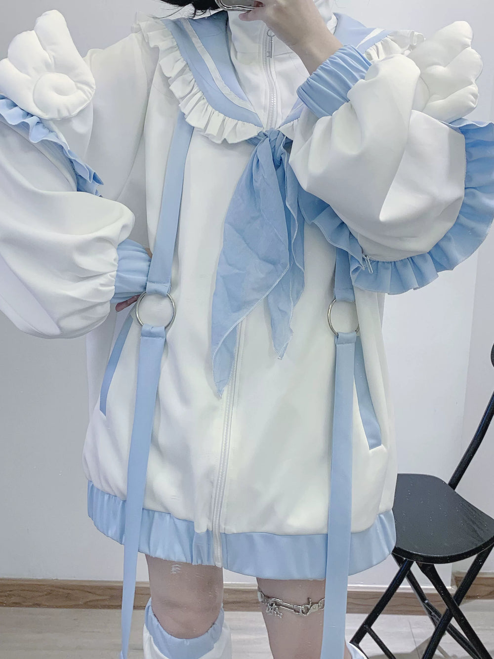 Plus Size Tenshi Kaiwai Sailor Jacket, Detachable Sleeves (F) 35052:483860