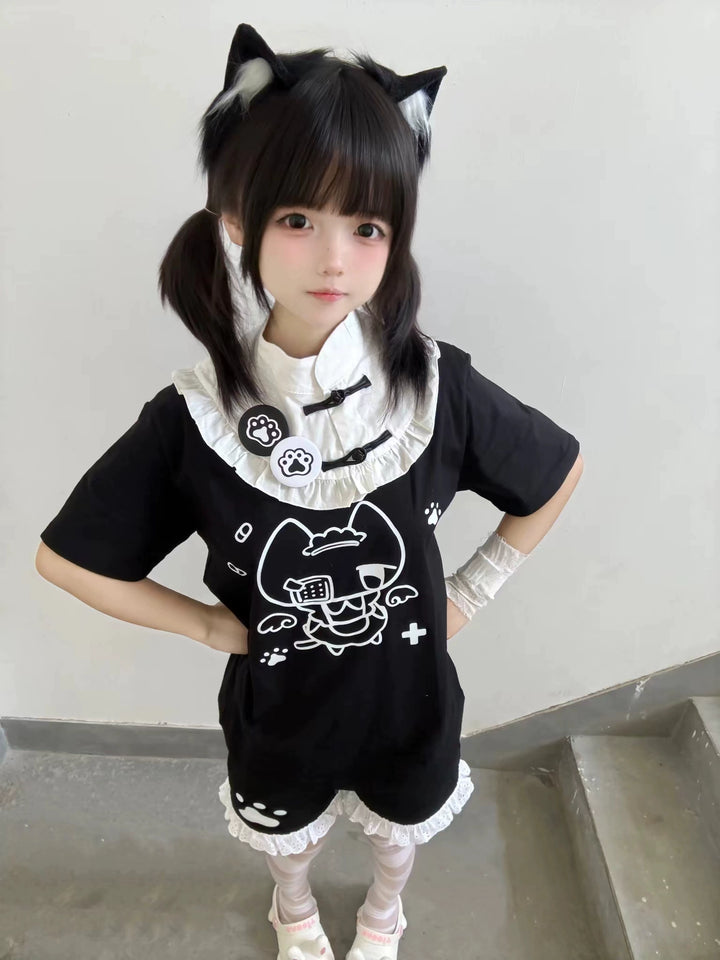 Tenshi Kaiwai T-shirt Kawaii Pure Cotton Short Sleeve Top (L M S) 37464:561370 37464:561370
