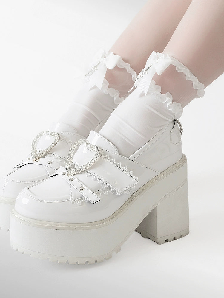 Jirai Kei Platform Shoes Ryousangata High Heels Loafer Shoes 40098:655854