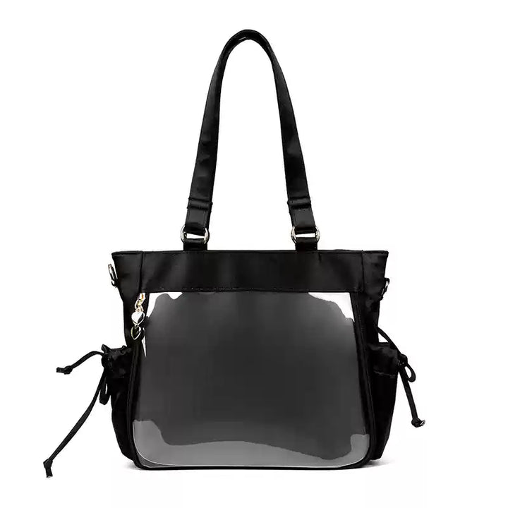 Large Capacity Ita Bag Satin Shoulder Bag Commute Tote Bag (Black) 41162:699734