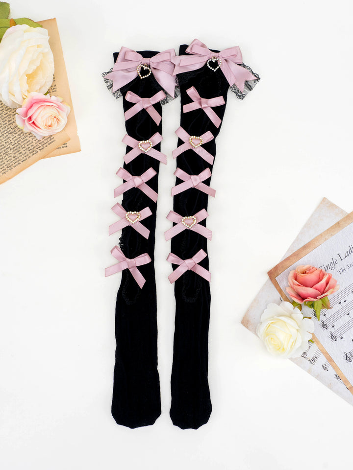 Jirai Kei Socks Lace Bow Mid-calf And Knee Socks Multicolor 33812:446004 33812:446004