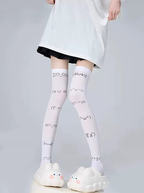 Tenshi Kaiwai Socks Over-the-Knee Socks Velvet High Tube Socks 36524:535704