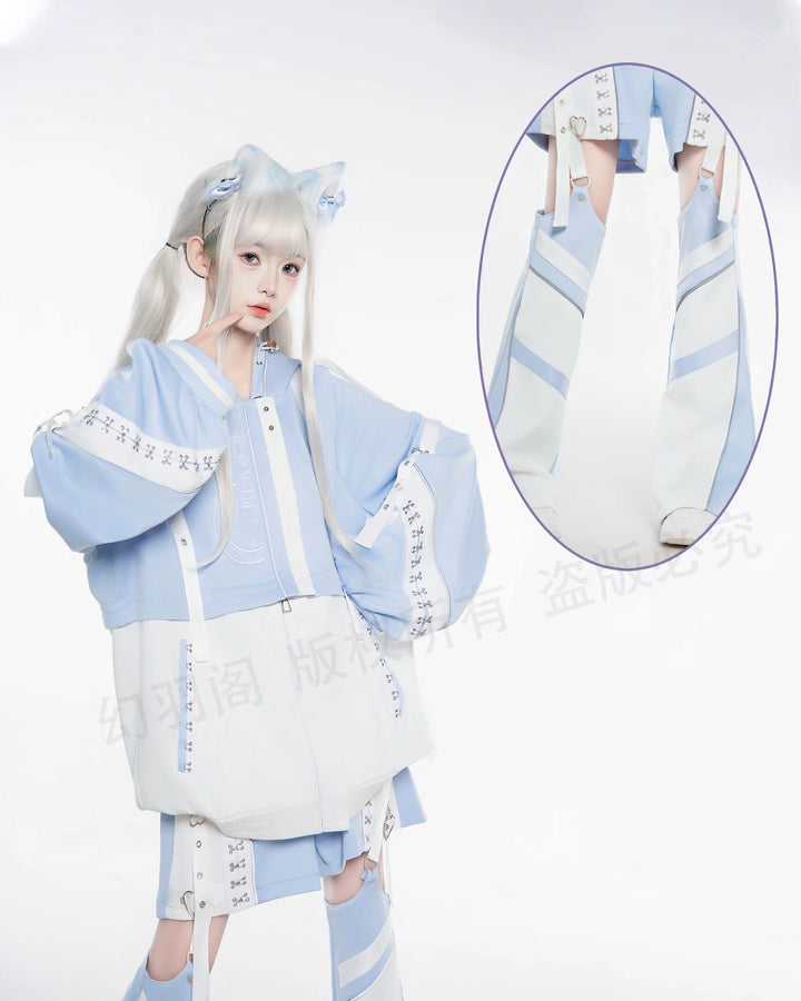 Tenshi Kaiwai Techwear Jacket and Shorts Set 44426:810705