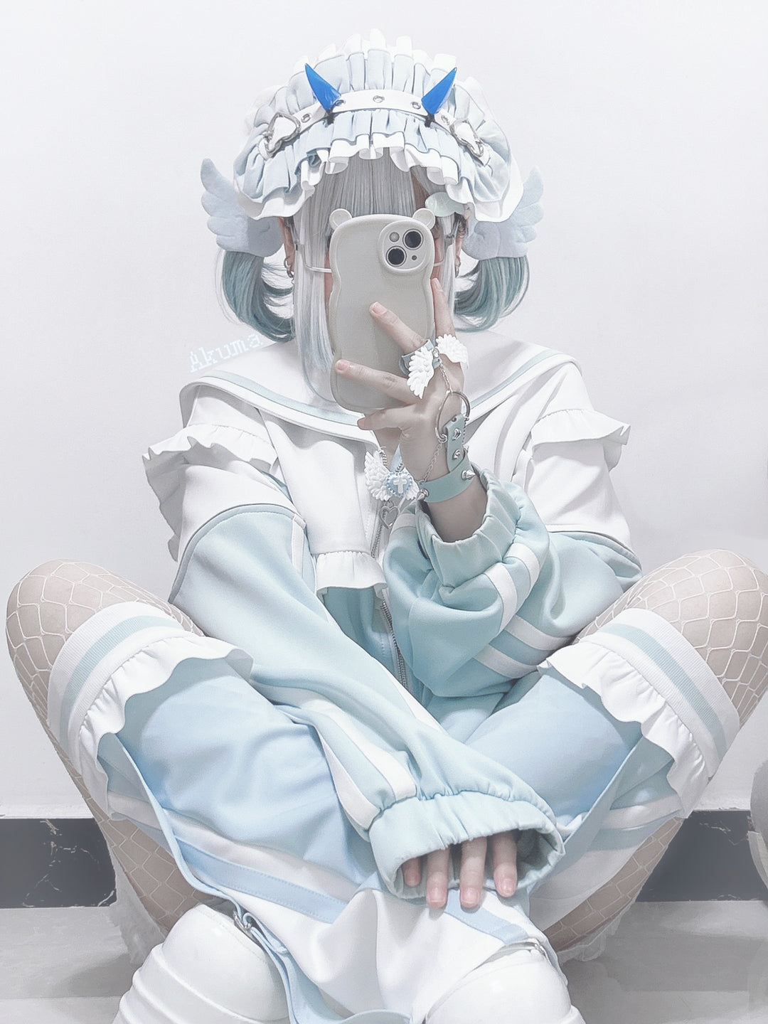 Tenshi Kaiwai Set Sailor Collar Jacket With Ruffle And Heart Buckle 34896:749712