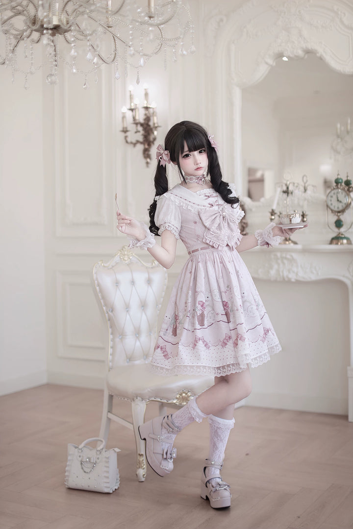 Ryousangata Dress Set, Bunny and Strawberry Dessert Prints 44783:836669