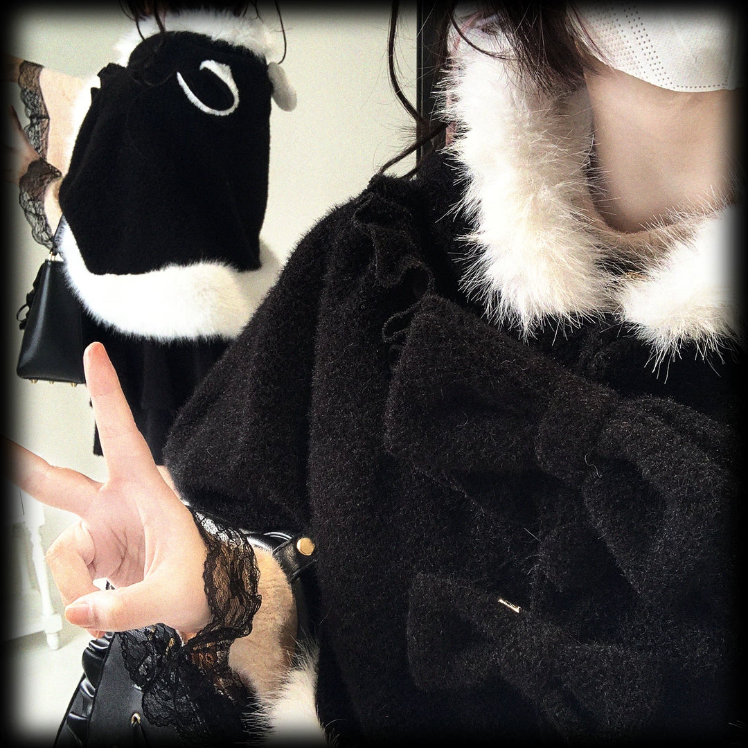Cat-Ear Hooded Cape, Detachable Bows 44472:810566