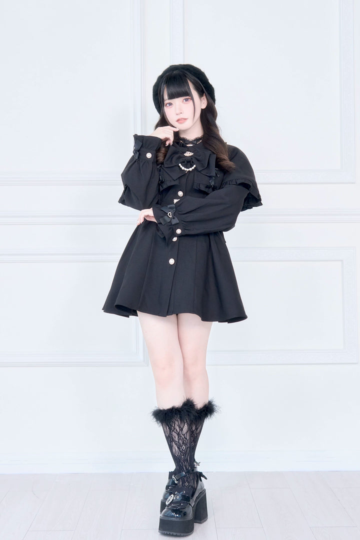 Cape Styled Jirai Kei Trench Coat 43822:786587