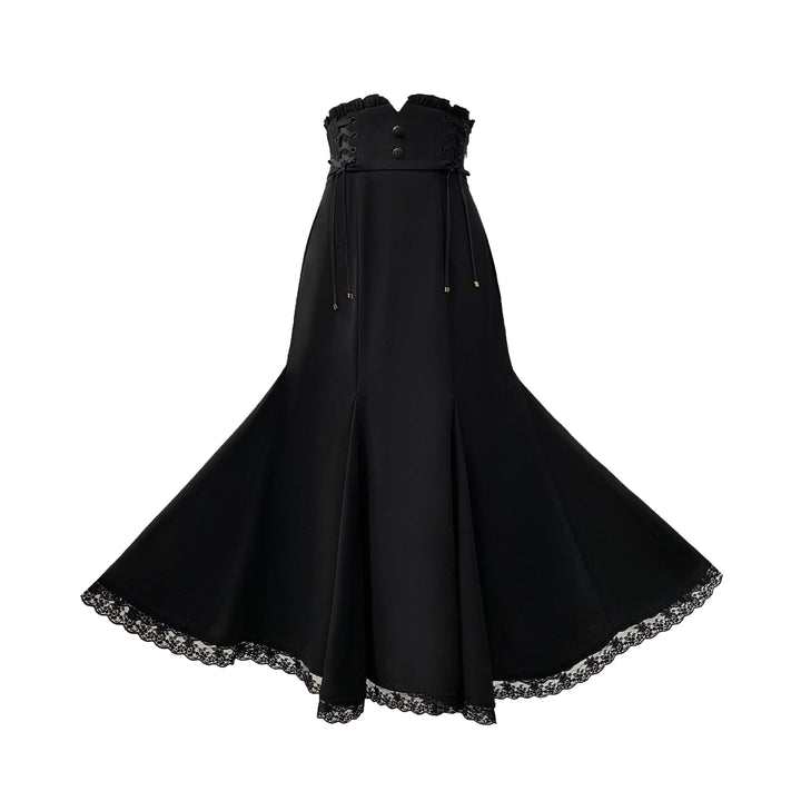 Ankle-length Jirai Kei Mermaid Skirt, Lace Detailed Blouse (L M S XL) 43112:873026
