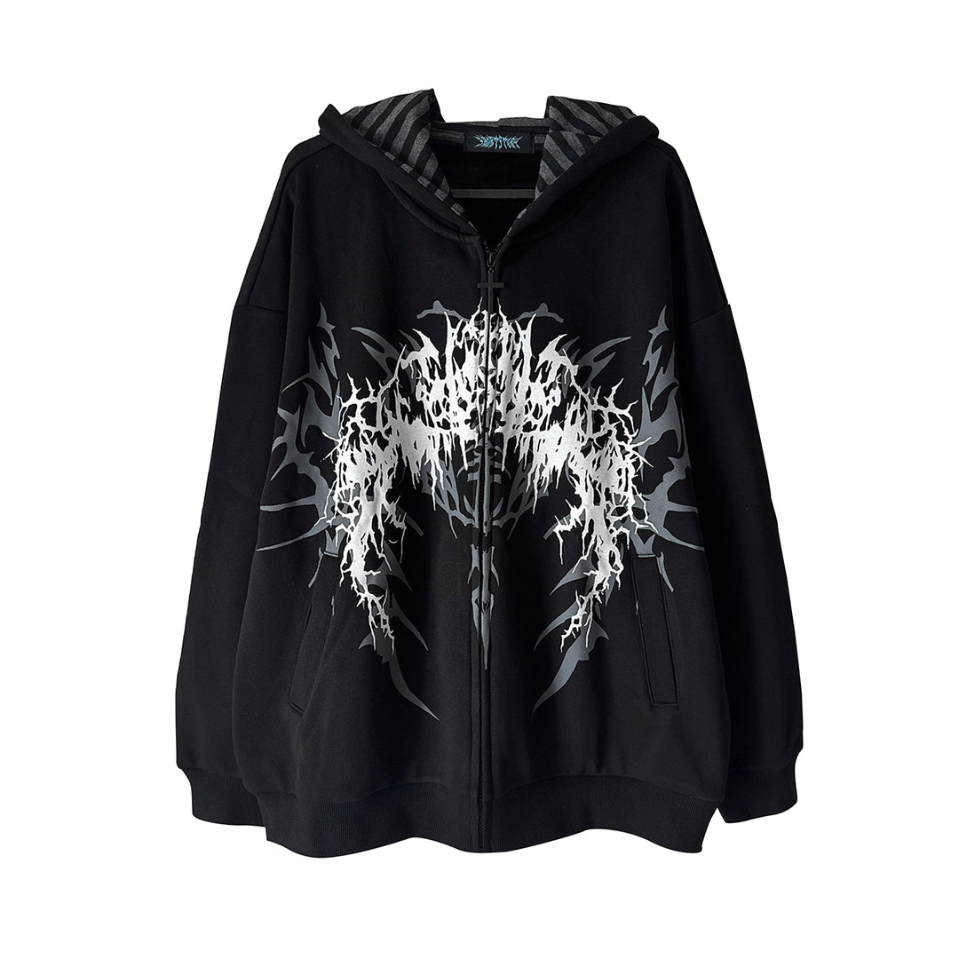 Cotton Jirai Kei Coat Gothic Punk Style with Oversized Design (L M XL) 42386:737965