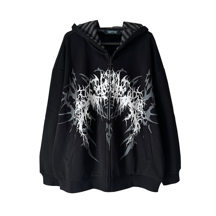 Cotton Jirai Kei Coat Gothic Punk Style with Oversized Design (L M XL) 42386:737965