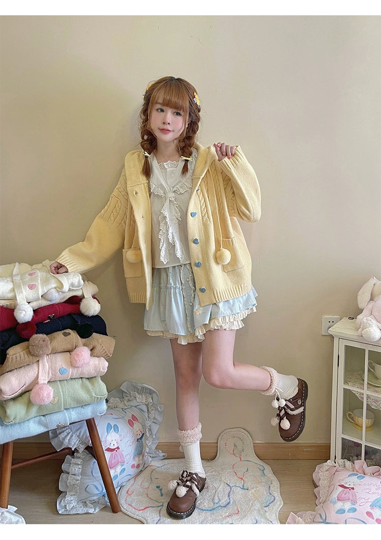 Kawaii Oversized Cardigan Sweater Coat Multicolor 22652:345672