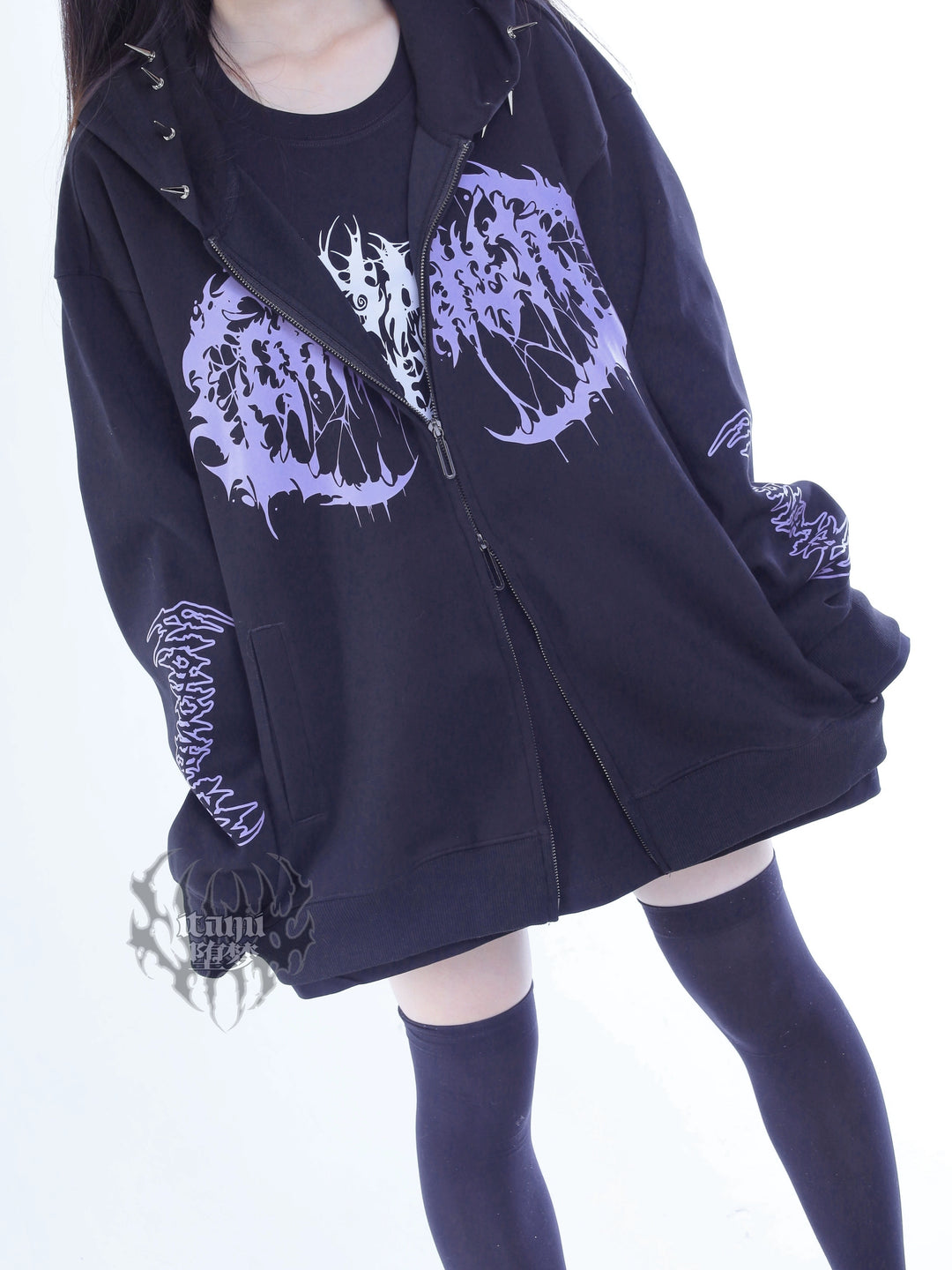 Subculture Black and Purple Jacket, Dual Zippers 44291:802238