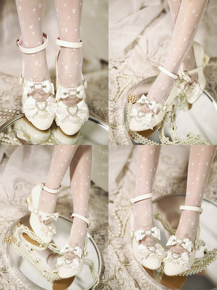 Princess Lolita Wedge Shoes with Open Heart Hollow Heel 42709:752870