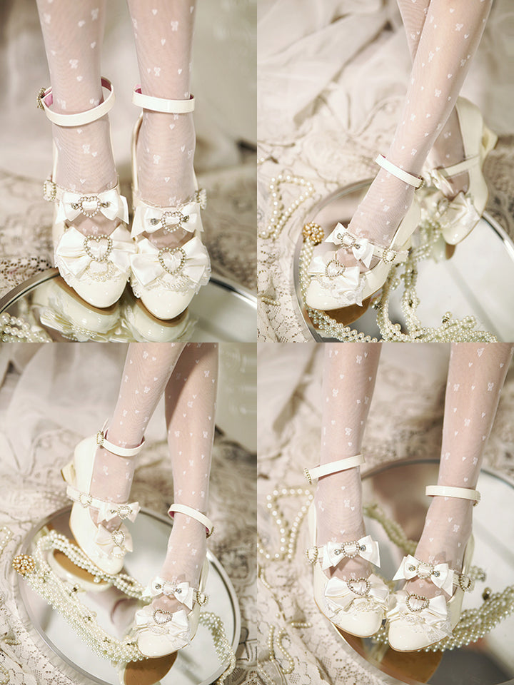 Princess Lolita Wedge Shoes with Open Heart Hollow Heel 42709:752870