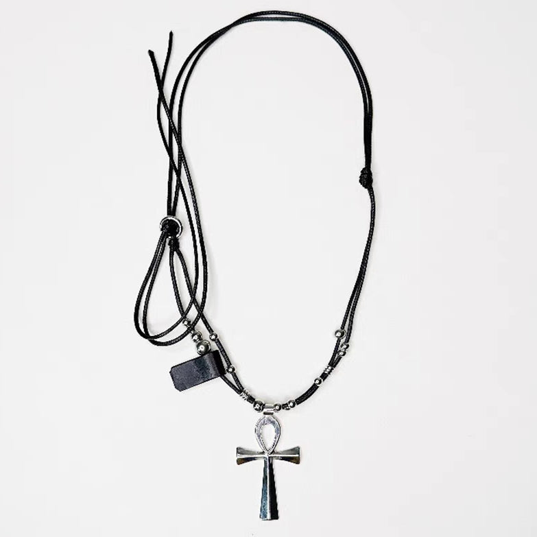 Y2K Necklace Gothic Punk Jewelry Cross Pendant Alloy Chain 42683:749327