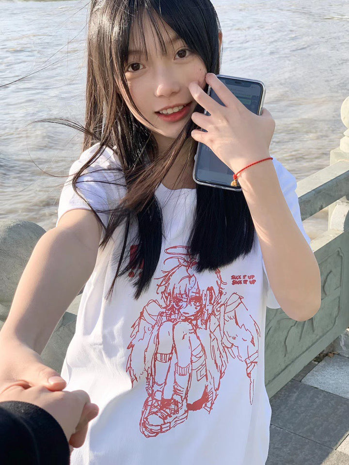 Tenshi Kaiwai T-Shirt, Crying Boy / Girl Print 29230:343182