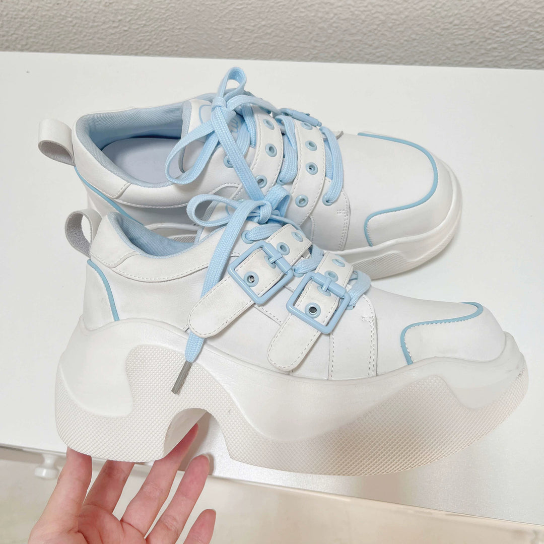 Jirai Kei Shoes Skull Platform Shoes Y2K Sneakers Multicolor 40086:649348