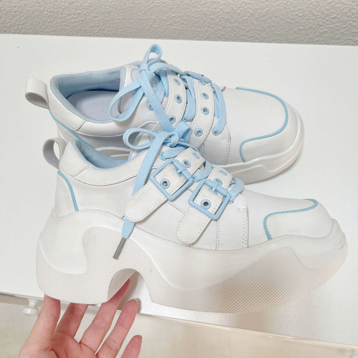 Jirai Kei Shoes Skull Platform Shoes Y2K Sneakers Multicolor 40086:649348