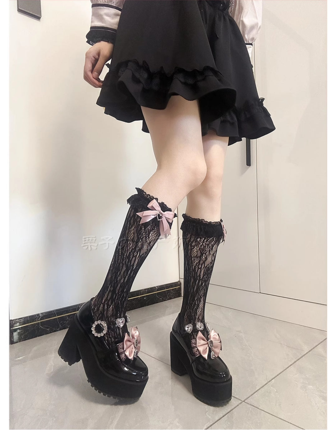 Jirai Kei Socks Bow Lace Over-knee Socks Multicolor 21580:751905