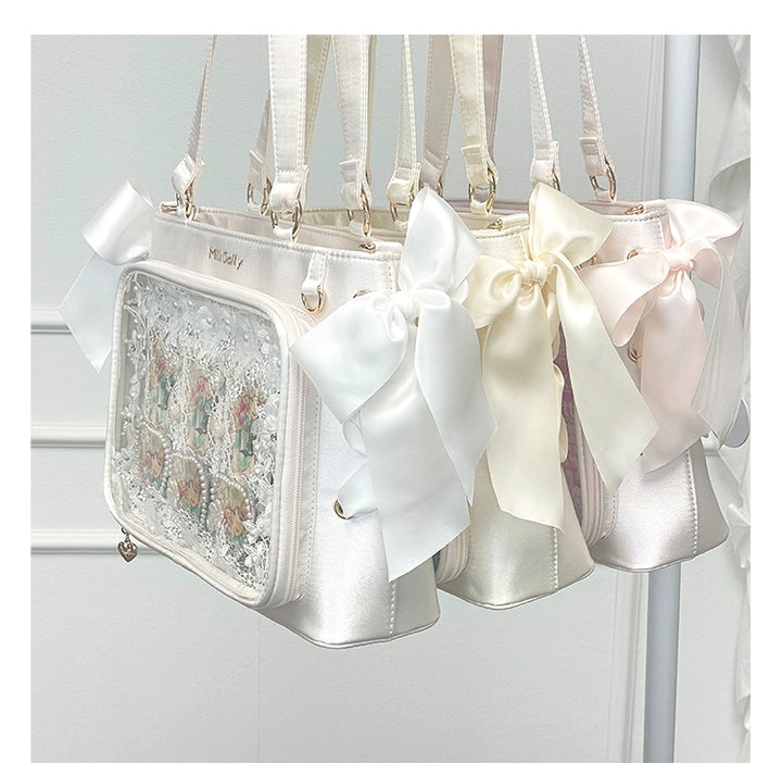 Satin Ita Bag, Clear Window & Detachable Ribbon Bow 43227:771918