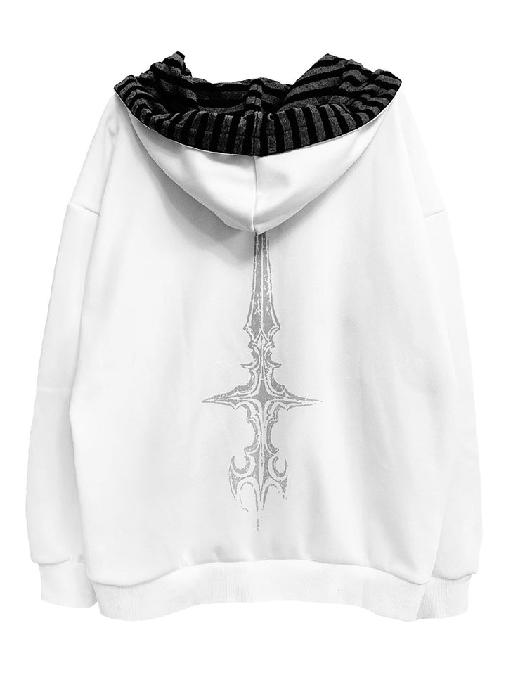 Cotton Jirai Kei Coat Gothic Punk Style with Oversized Design 42386:737995