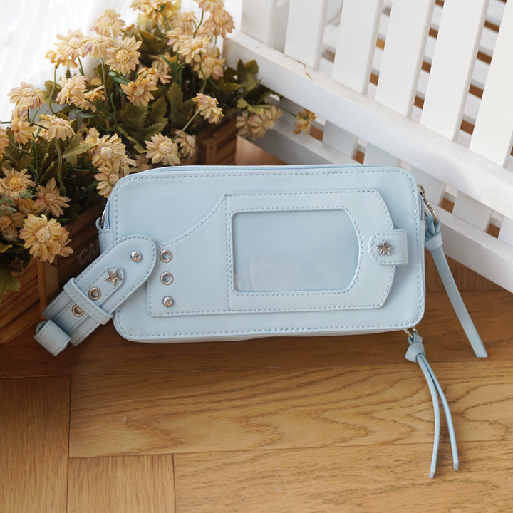 Gyaru Ita Bag Brick-like Crossbody Bag Motorcycle Handle Bag (Blue) 41756:712984