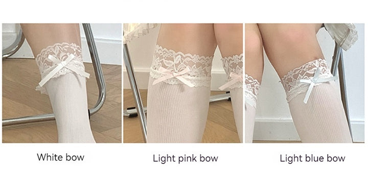 Lolita Socks Knee Socks Bow Lace Socks 22786:365794