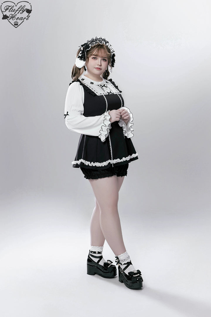 【Fluffy Heart】橱窗人偶日系女仆感可拆卸围裙萌系套装 现货 44119:796769