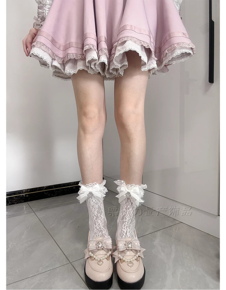 Jirai Kei Socks Bow Lace Over-knee Socks Multicolor 21580:751895