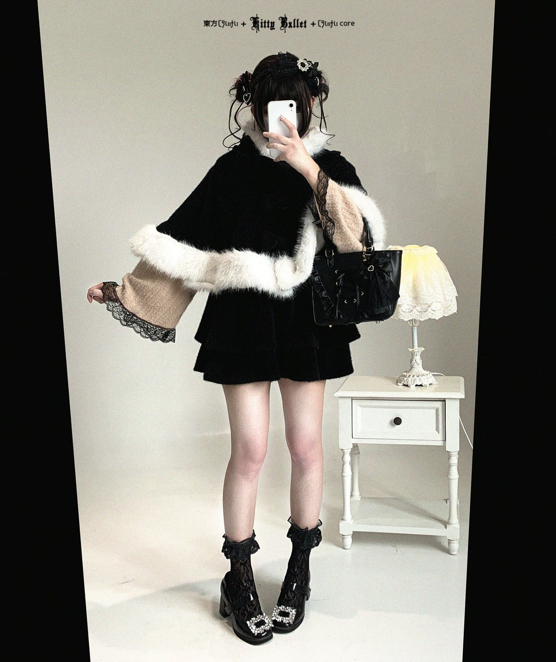 Cat-Ear Hooded Cape, Detachable Bows 44472:810577